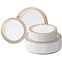 " OCCASIONS " 120 Plates Pack,(60 Guests) Premium Premium Wedding Party Disposable Plastic Plates Set -60 x 10'' Dinner + 60 x 7.5'' Salad/Dessert