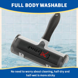 Pet Hair Remover Roller, 6.7 inch Wide Self-Cleaning Brush, Washable Lint Roller for Furniture and Carpets