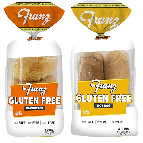Franz Bakery Gluten Free Hamburger and Hot Dog Bun - 2 Pack (2 x 12oz)