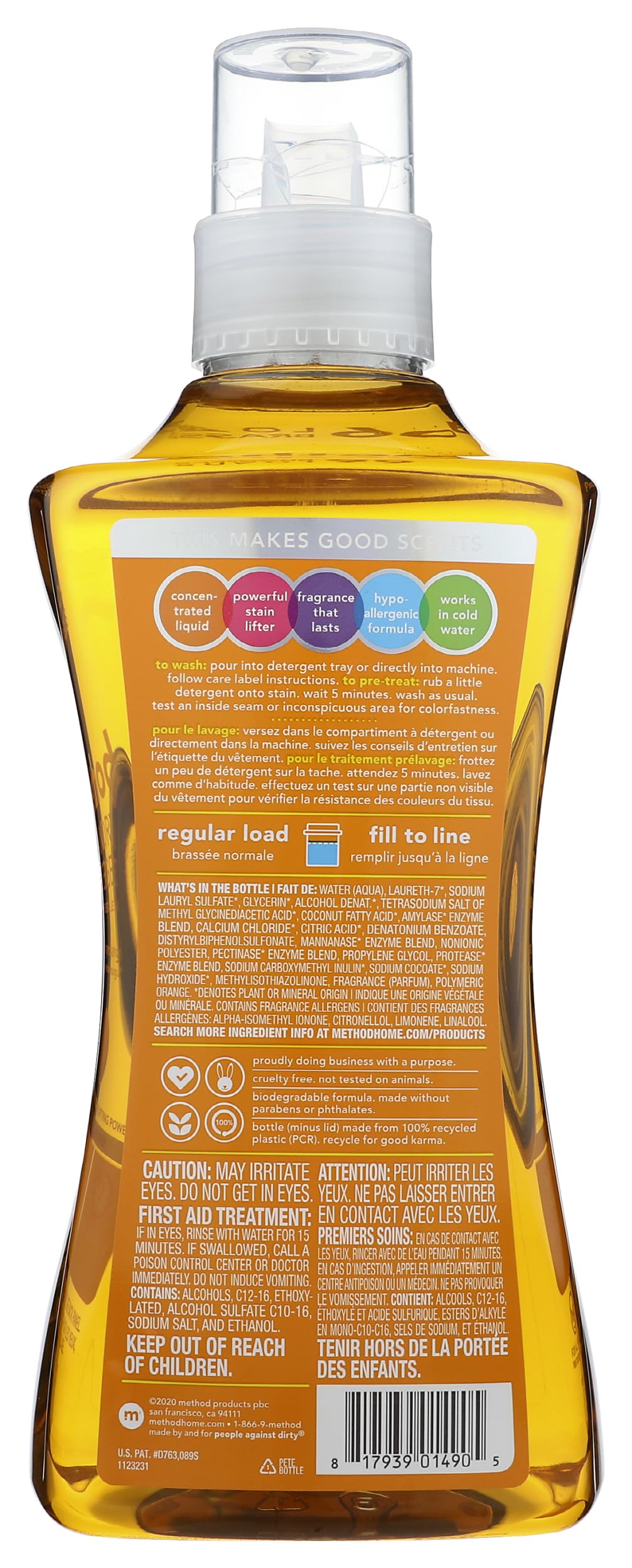 Method Lights MTH01490-4X Concentrated Laundry Detergent