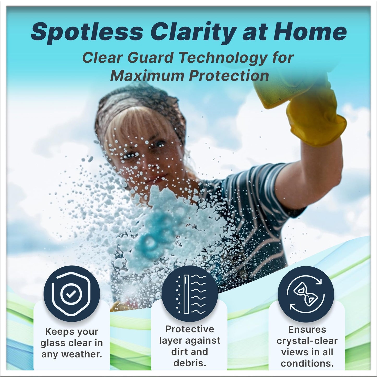 Venco Clear X Glass Polish & Protector - 16oz Kit for Removing Rust, Burnt-In Stains, Water Spots - Protects & Repels Water, Snow - Ideal for Yachts