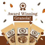 Maple Nut Kitchen Mocha Chip Granola 3 Pack - Vegan, Certified Gluten-Free Oats, Low Sugar - Dark Chocolate, Almonds, Coconut, Coffee - Crunchy