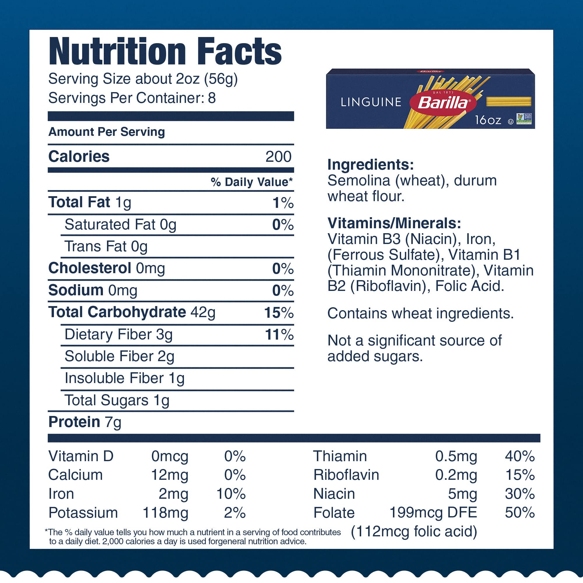 Barilla Linguine Pasta, 16 oz. Box (Pack of 20) - Non-GMO, Made with Durum Wheat Semolina - Kosher Certified