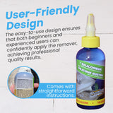Silicone Buster Remover - 110ml Silicone & Caulk Residue Cleaner with Precision Nozzle - Fast-Acting Gel, Surface-Safe Formula for Post-Scraping