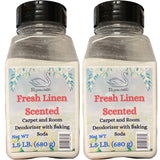 Eleganceinlife Fresh Linen-Scented Carpet and Room Deodorizer with Baking Soda Net WT 1.5 LB. (680 g) Each Pack of 2