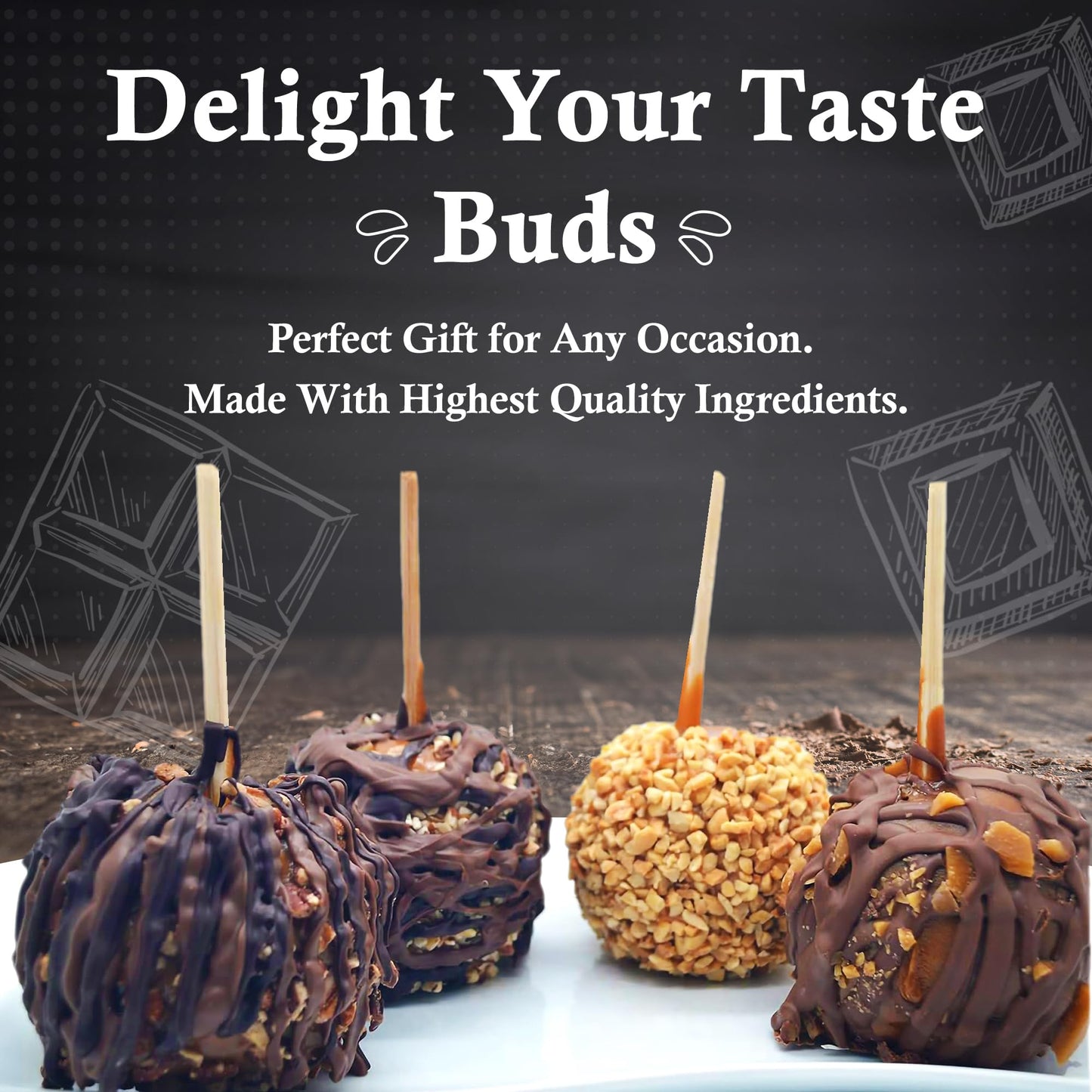 US Sweets Chocolate Gift Basket - Gourmet Caramel Apples, Marshmallows, Chocolate Pretzels, & Chocolate Nut Clusters | Delicious Gift | Handmade in
