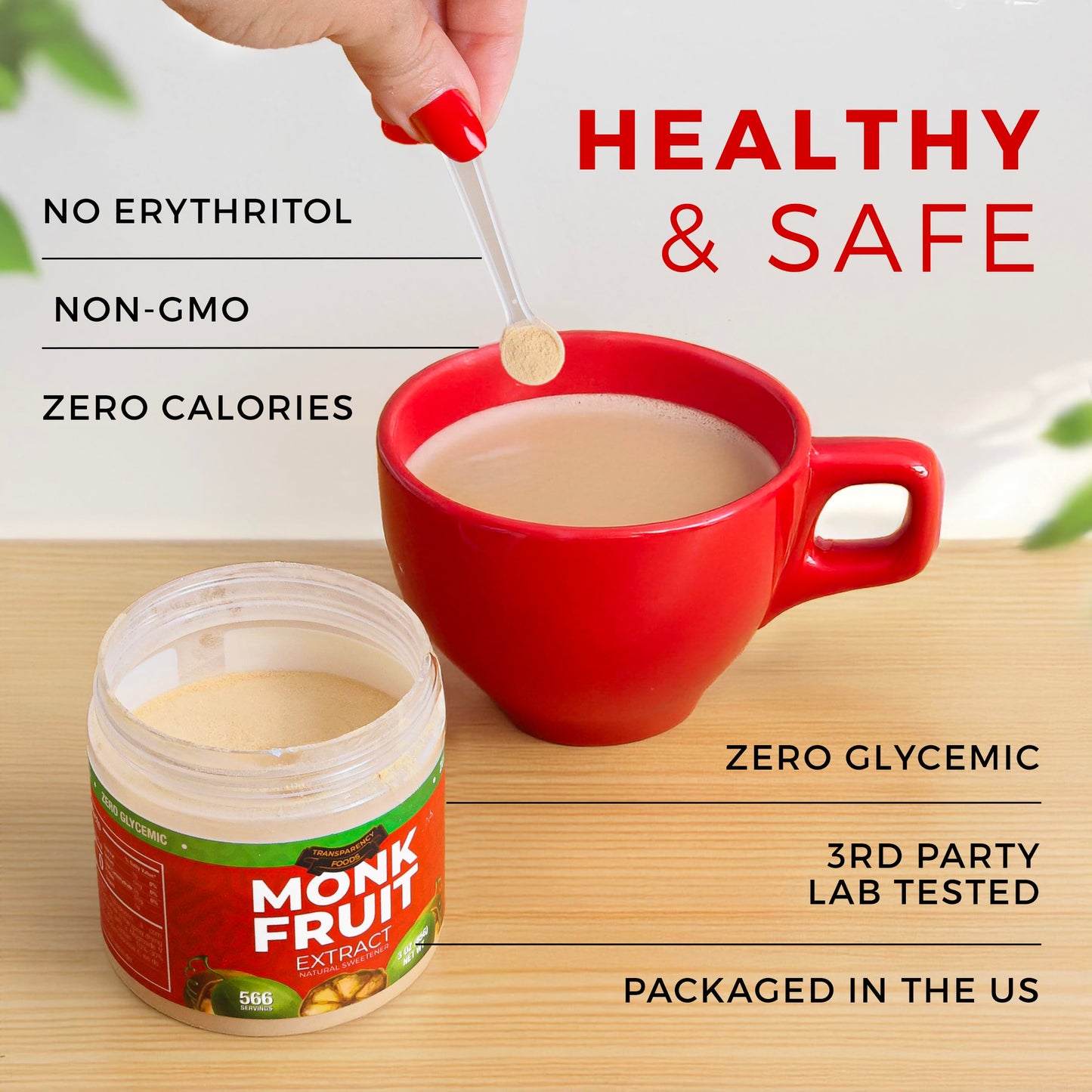 Monk Fruit Sweetener No Erythritol (25X Sweeter Than Sugar) Zero Calories, Zero Glycemic, Non-GMO, No Fillers - Monk Fruit Extract (7% Mogroside V) by