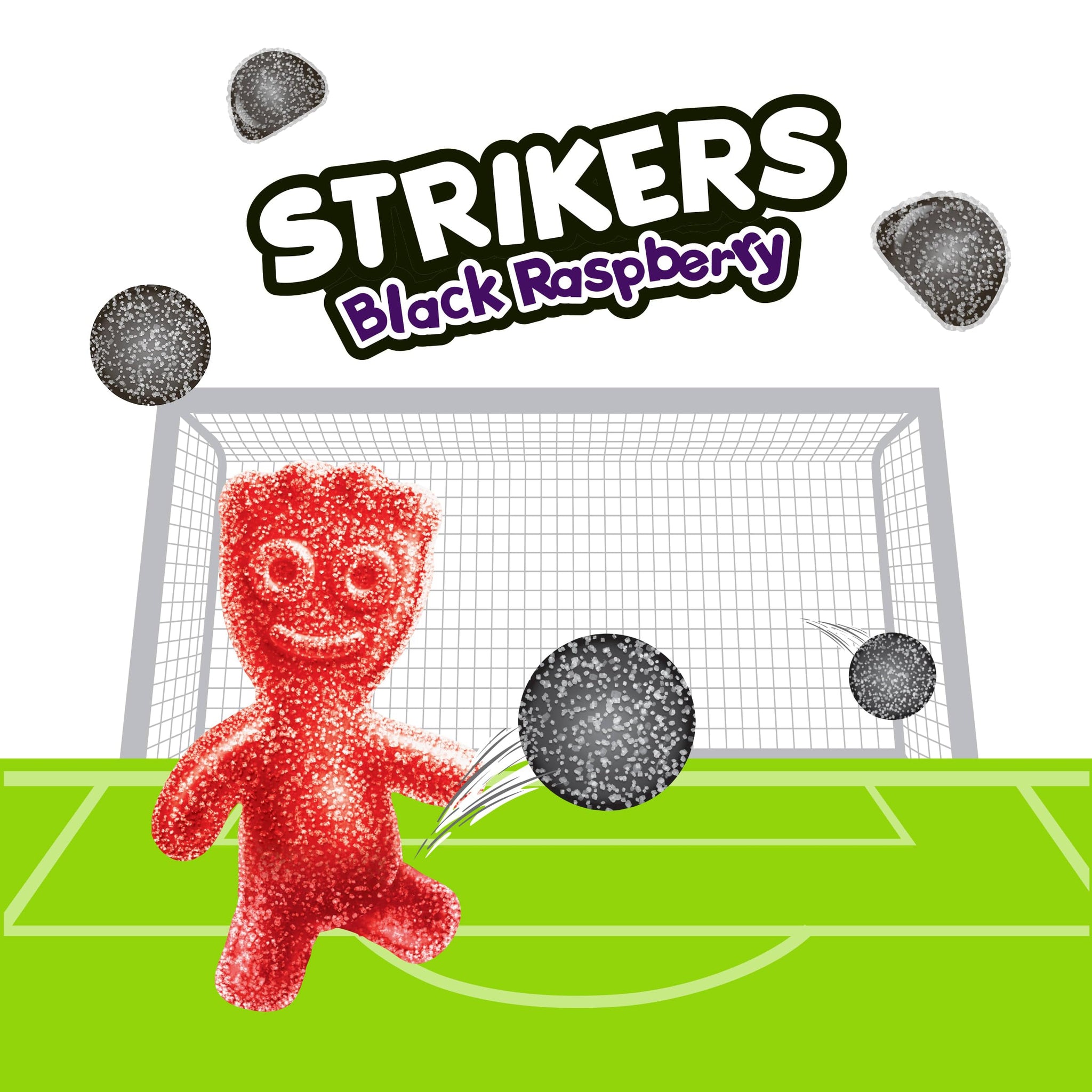SOUR PATCH KIDS Strikers Black Raspberry Soft & Chewy Gummy Candy, 3.17 oz