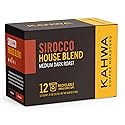 Kahwa Coffee Sirocco Medium Dark Roast House Blend, Single-Serve Coffee Pods for Keurig Brewers, 12 pods