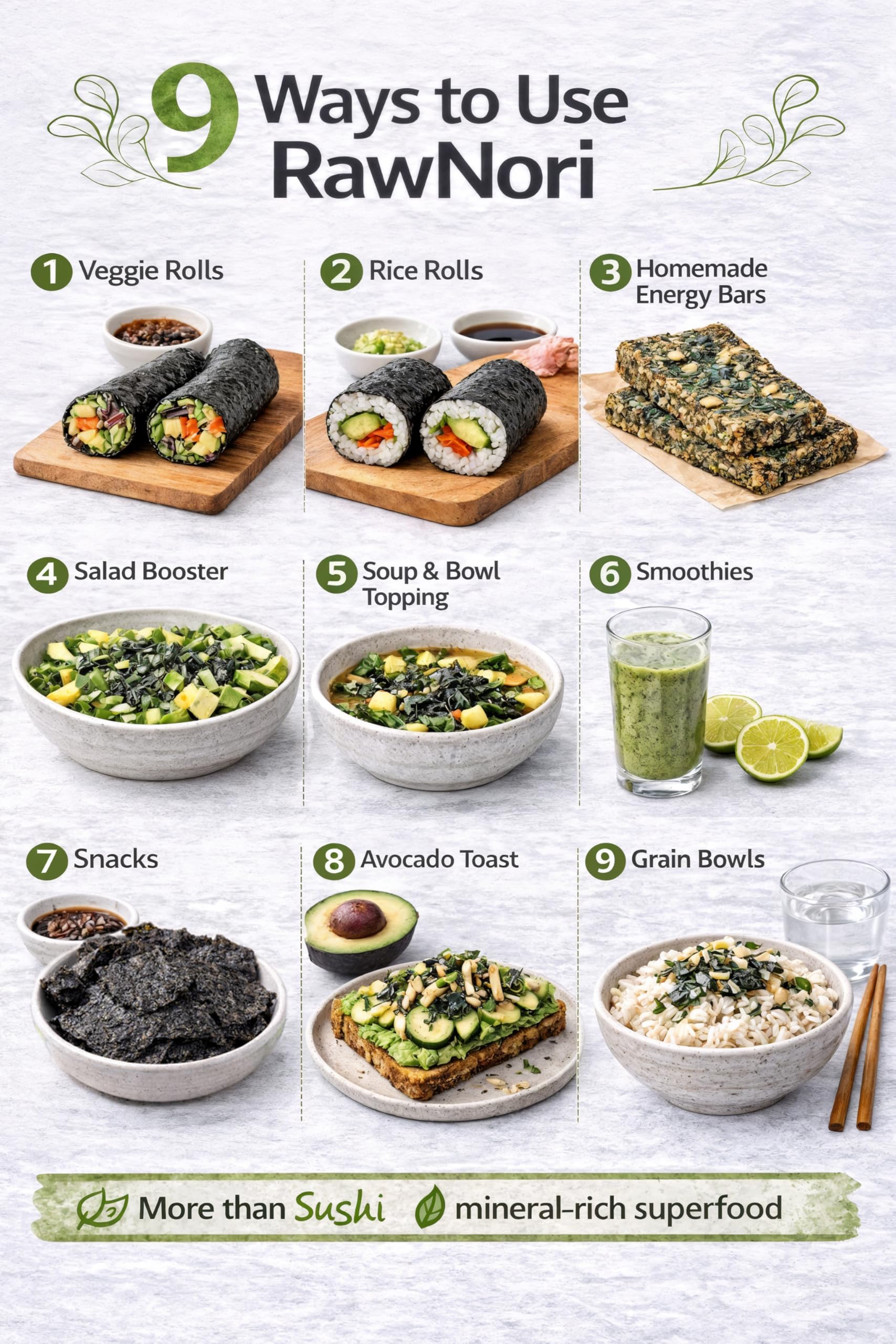 Raw Organic Nori Sheets 50 qty Pack + Free Sushi Roller Mat! - Certified Vegan, Raw, Kosher Sushi Wrap Papers - Premium Unheated, Un Cooked