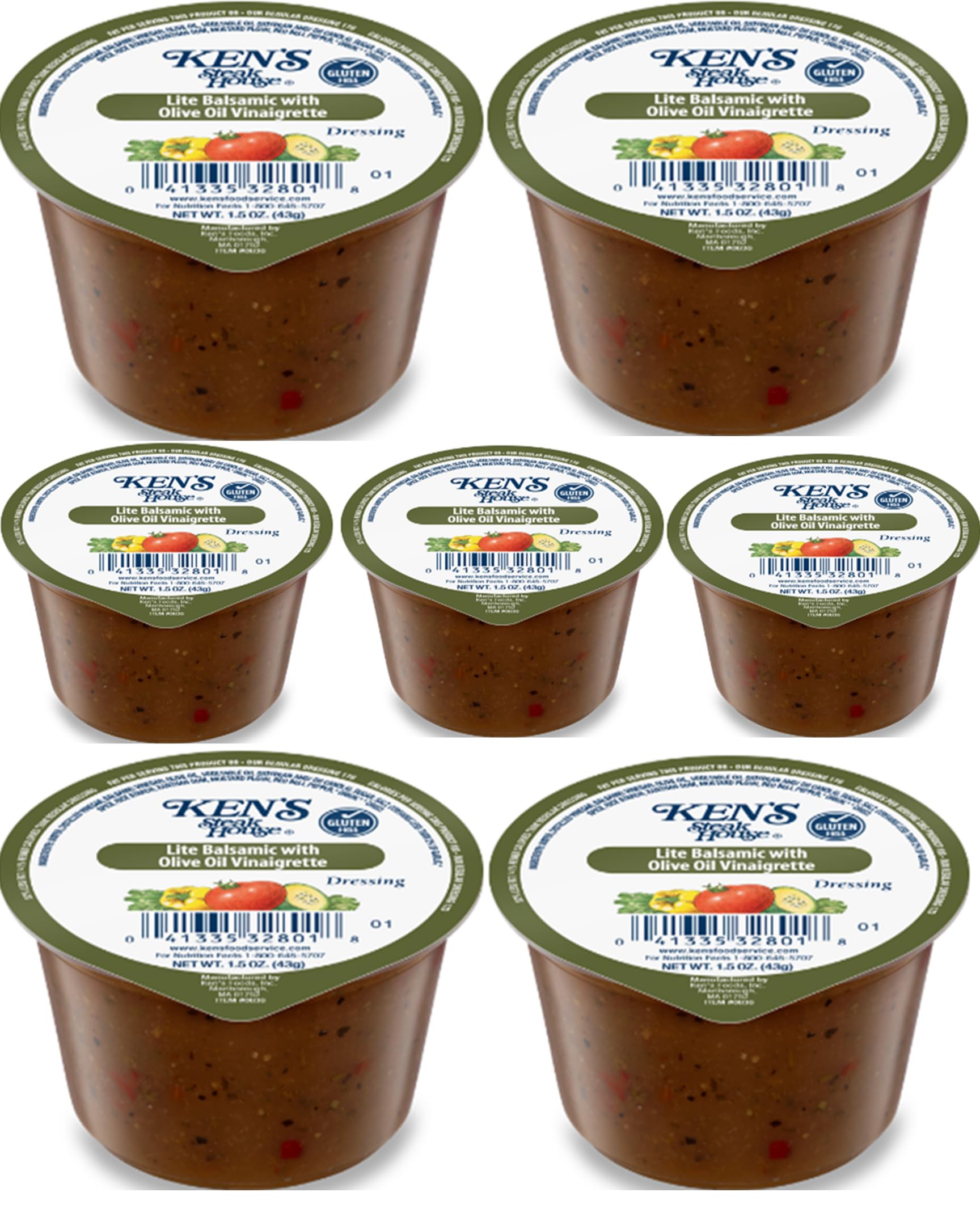 Lite Balsamic With Olive Oil | 30 Count | Single Serve Portion Cups | Salad Dressing Dipping Sauce | Individual To Go Packets for Lunch, Meal Prep