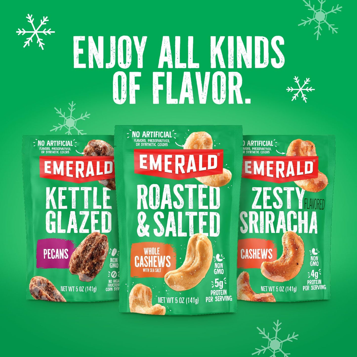 Emerald Nuts Cinnamon Toffee Pecans (1-Pack) | 5oz Resealable Bag | Kosher Dairy Certified, Non-GMO, Contains No Artificial Preservatives, Flavors or