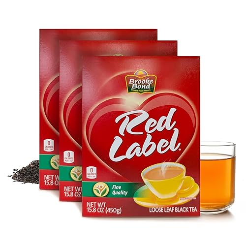 Red Label Tea by Brooke Bond | Loose Tea | Black Tea | Compatible for Chai & Milk | Premium Blend | Refreshing Taste | 450 Grams (Pack of 3)