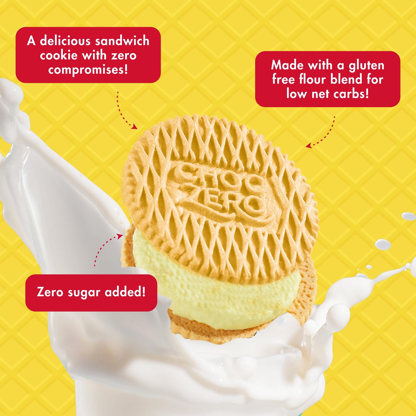 ChocZero Lemon Dunkies - Sugar Free Lemon Sandwich Cookies, Keto Friendly, Gluten Free, High Fiber, Low Net Carb - 9oz Box