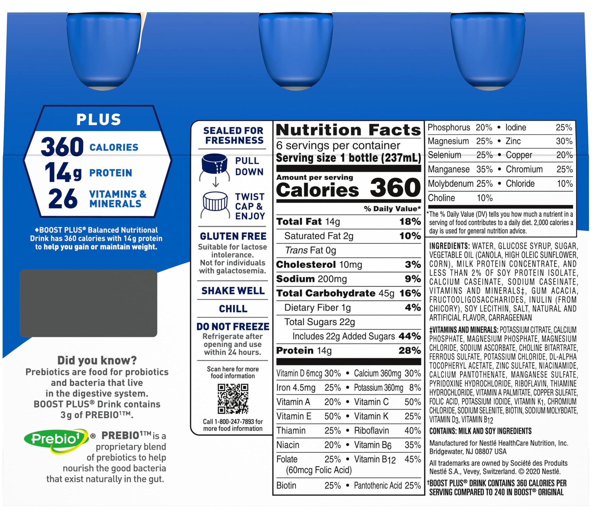 Boost Plus Balanced Nutritional Drink (8 Fl Oz (Pack of 2), Vanilla