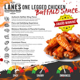 Lane's One Legged Chicken Buffalo Sauce, Award Winning Buffalo Wing Sauce, Delicious Bold and Tangy Flavor, Goes Great with Chicken, Meat & Pizza, No