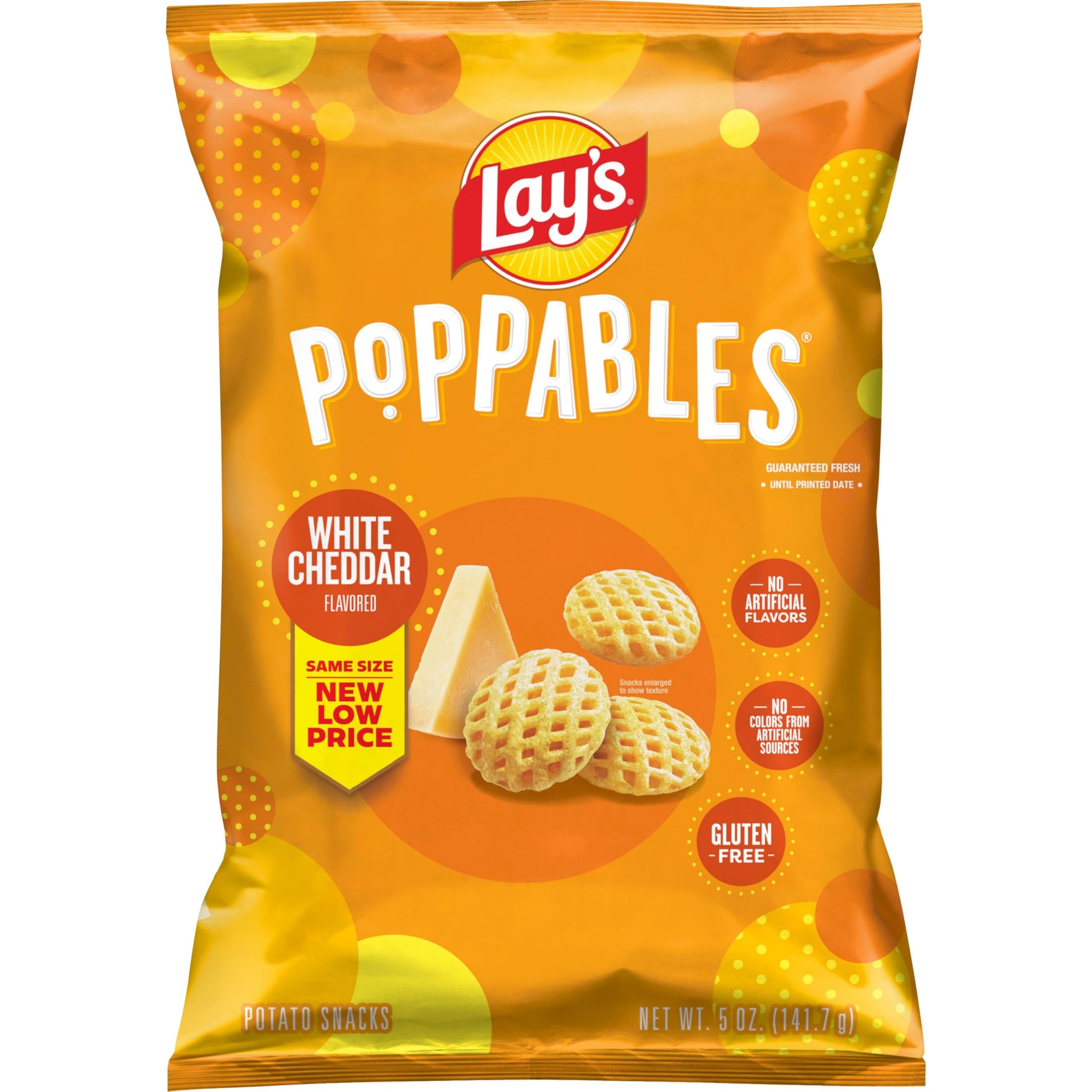 Lay's Poppables White Cheddar Flavored Potato Snacks, 5 Oz