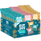FitJoy Pretzel Variety Pack of 24 (0.5 Oz) - Tangy Dijon Mustard, Sea Salt, Cheezy White Cheddar Pretzel Twists - Dairy, Nut & Gluten Free Pretzels