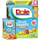 Dole Fruit Snacks, Tropical Flavors - Individually Wrapped Pouches - Classroom-Friendly, Top 9 Allergen Free, No Artificial Dyes, Natural Fruit Purée