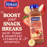 Naked Boosted Smoothie Strawberry Banana Machine, 15.2 fl oz Bottle - Real Fruit Juice Smoothie with Fiber, Excellent Source of Vitamin C and Vitamin