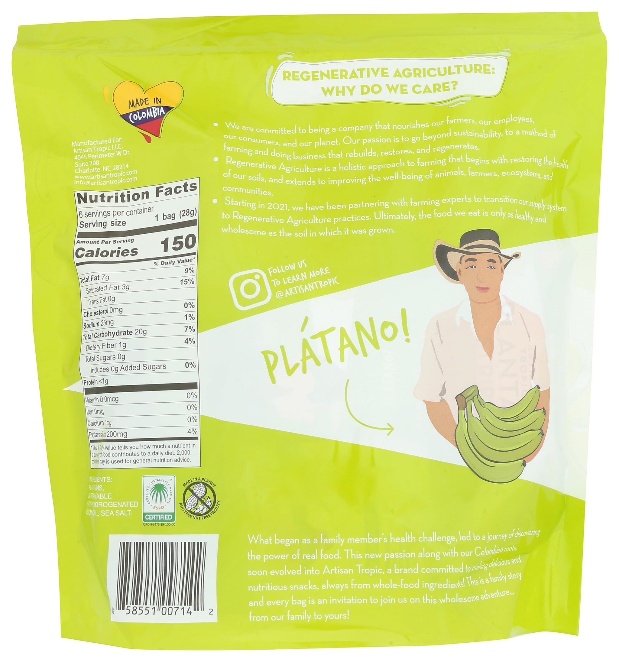 Artisan Tropic Reelie Sea Salt Plantain Chips Multipack, 6 OZ