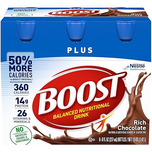 Boost Plus Complete Nutritional Drink Chocolate, 8 Fl Oz (Pack of 1)