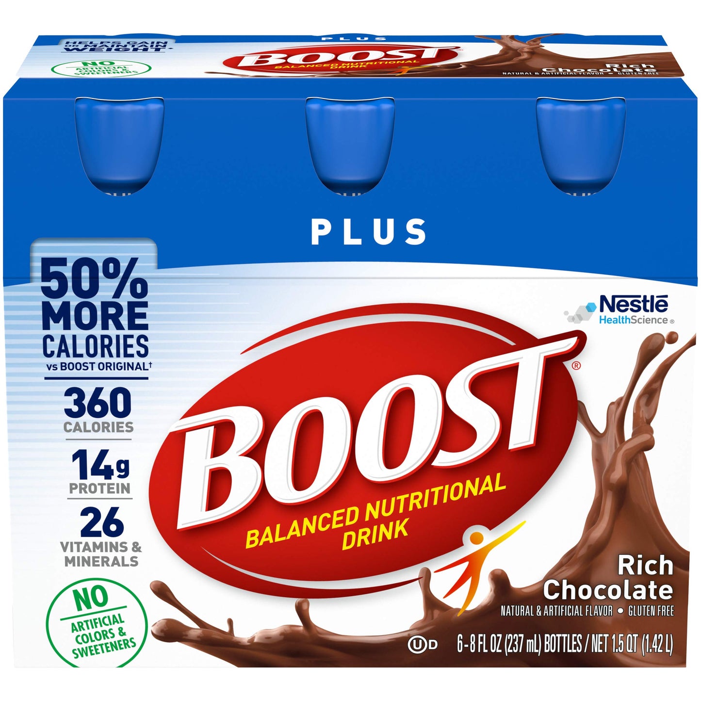 Boost Plus Complete Nutritional Drink Chocolate, 8 Fl Oz (Pack of 1)