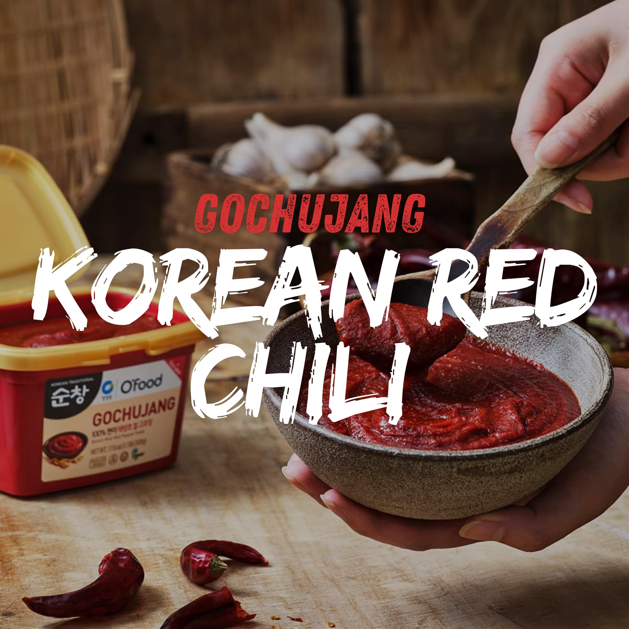 O’Food Gochujang - Korean Red Chili Paste [Mild | 2.2 lb (1kg) ] Spicy & Sweet Savory Fermented Sauce | Gluten-Free | No Corn Syrup | Great