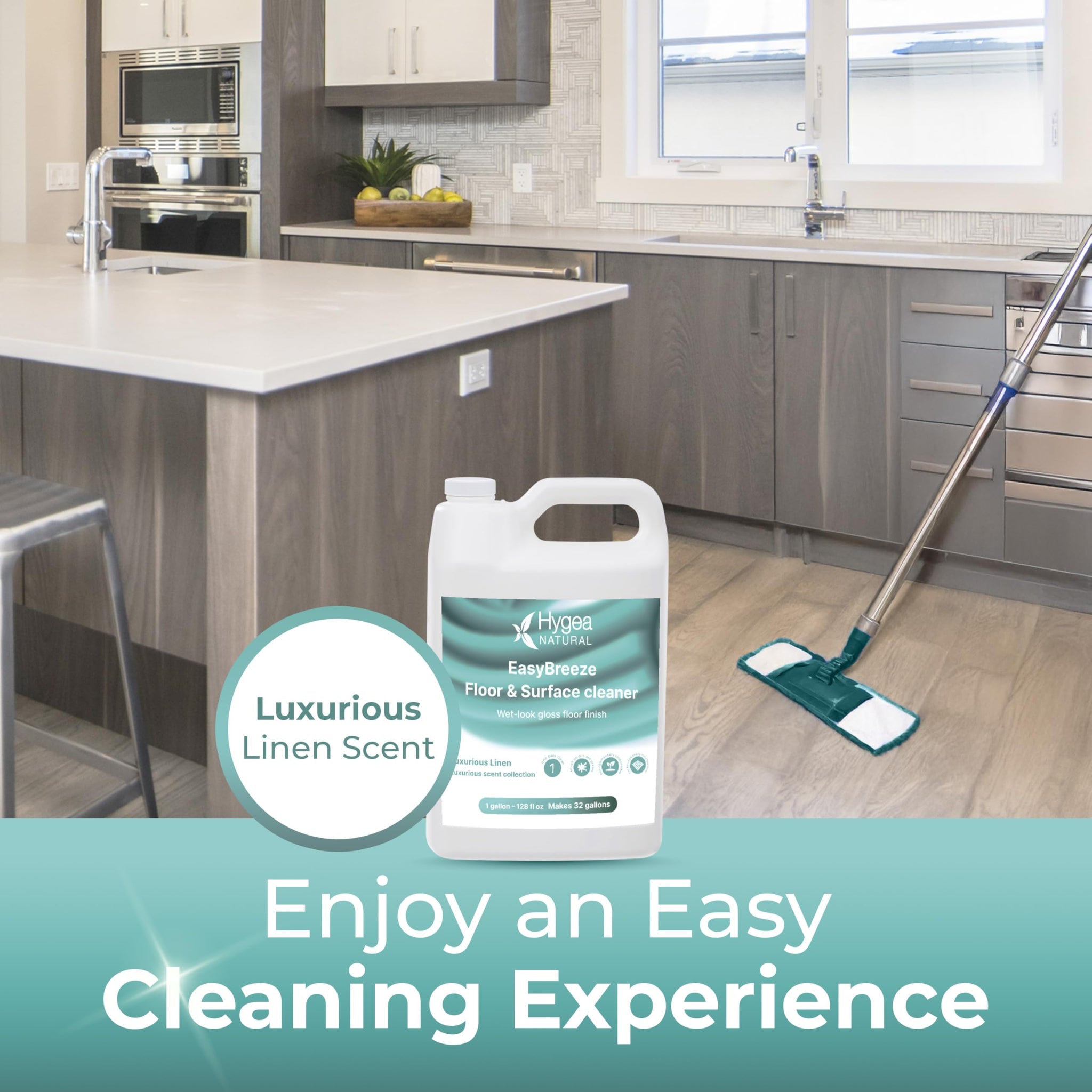 Hygea Natural EasyBreeze pH Neutral All-Purpose Surface Cleaner - Freshly Scented Floor Cleaner with Wet-Look Gloss Finish - Tough on Dirt & Grease