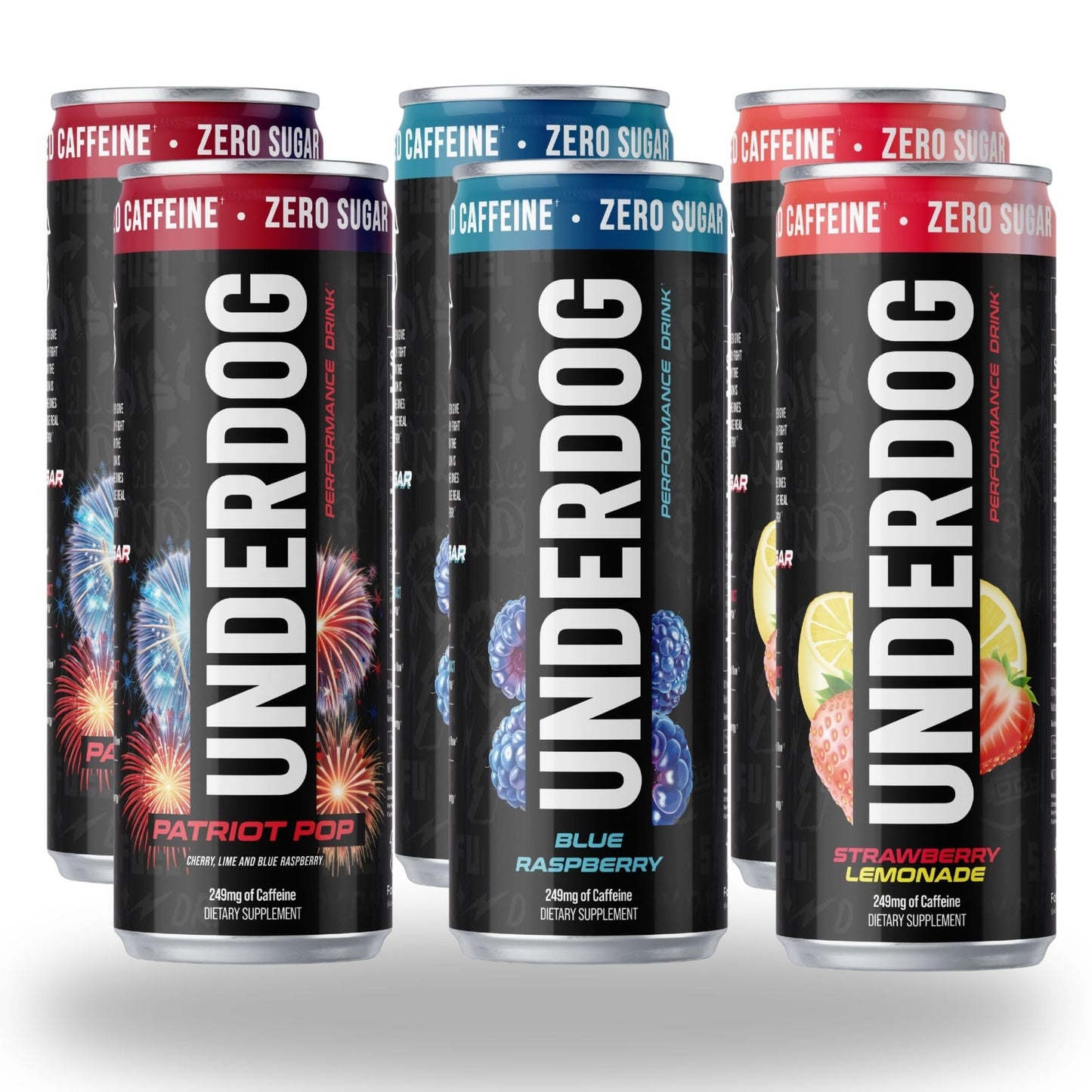 Underdog Performance Energy Drink, Variety Pack, Nootropics, Green Tea Extract, Citrulline, Clean, Sugar Free Fast & Slow Release 249mg Caffeine per