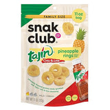 Snak Club Tajin Pineapple Rings Gummy Candy, Fruit Candy Gummies with Chili and Lime Seasoning, Mild, Gluten-Free and Vegan Snacks, 11 oz Resealable