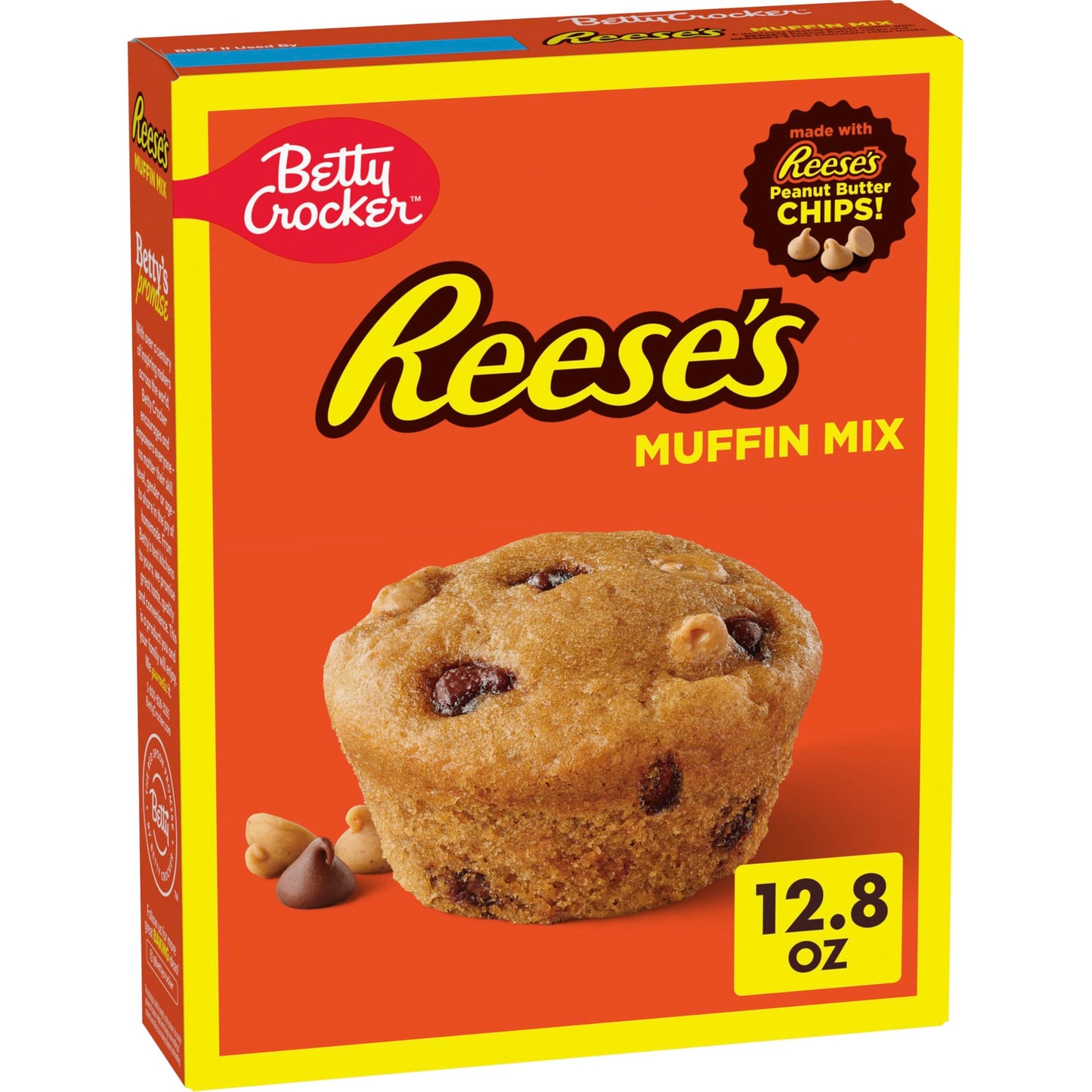 Betty Crocker REESE'S Peanut Butter Muffin Mix, Baking Mix Made with REESE'S Peanut Butter Chips and HERSHEY'S Milk Chocolate Chips, 12.8 oz
