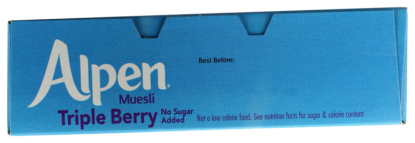 Alpen Triple Berry No Sugar Added Muesli, Swiss Style Muesli Cereal, Whole Grain, Non-GMO Project Verified, Heart Healthy, Kosher, Vegan, Made