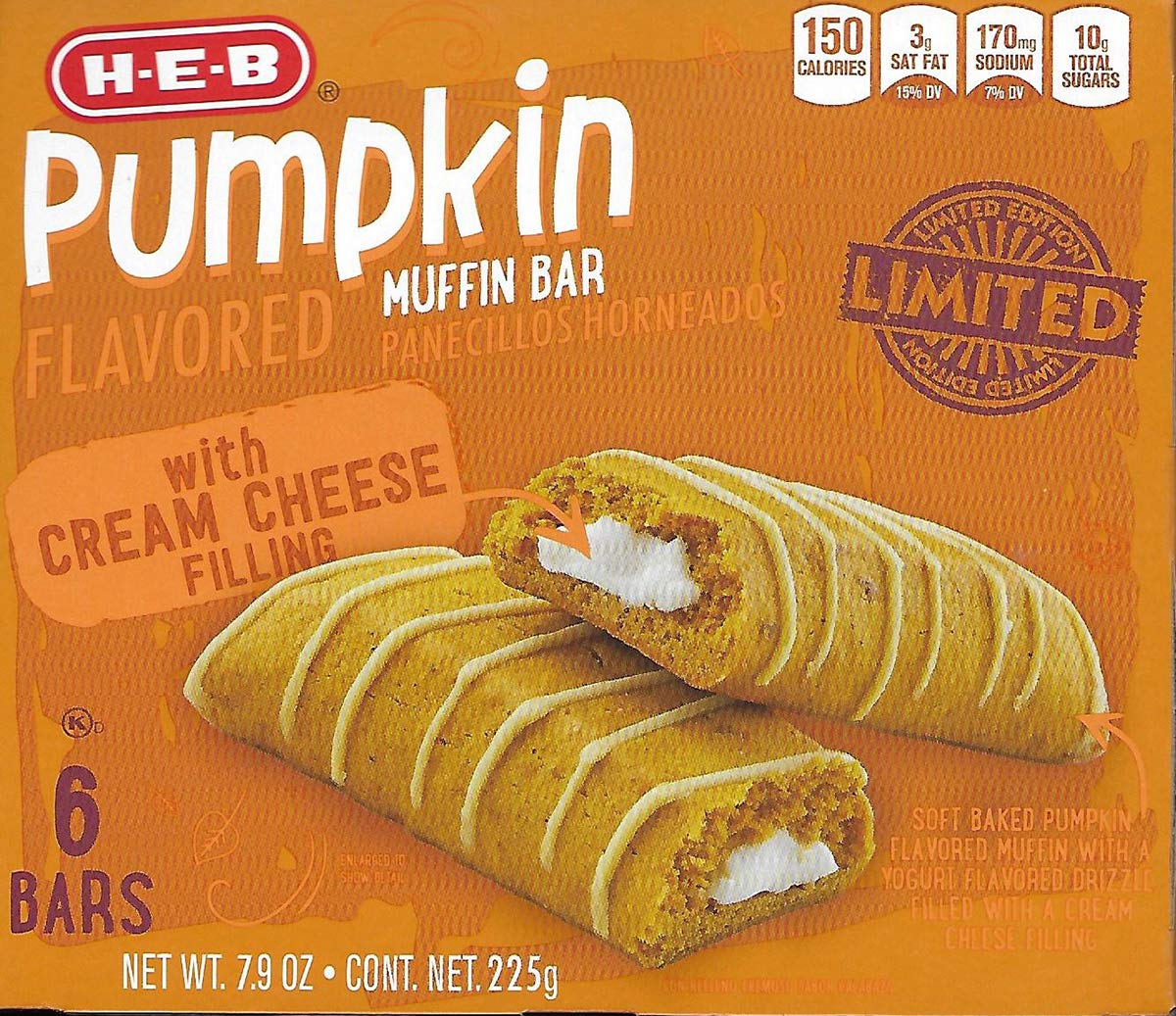 Pumpkin Flavored Muffin Bars, 2 Boxes of 6 Bars