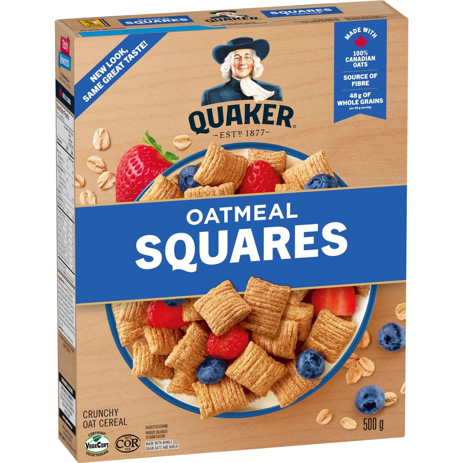 Quaker Oatmeal Squares Crunchy Oat Cereal 500g