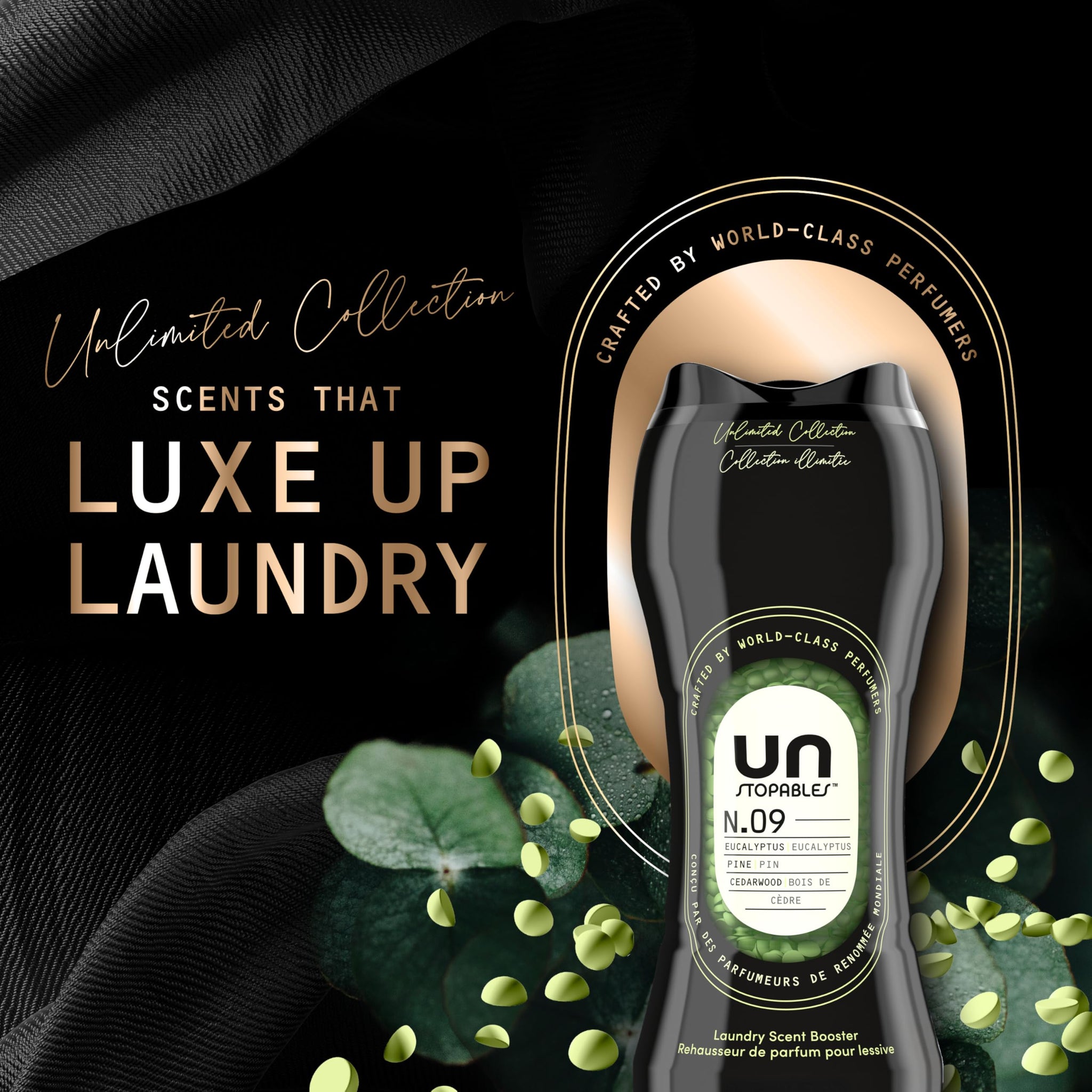 Downy Unstopables Unlimited Collection In-Wash Laundry Scent Booster Beads, No. 09, Fine Fragrance, Long-Lasting Fresh Scent Beads, 4.8 oz
