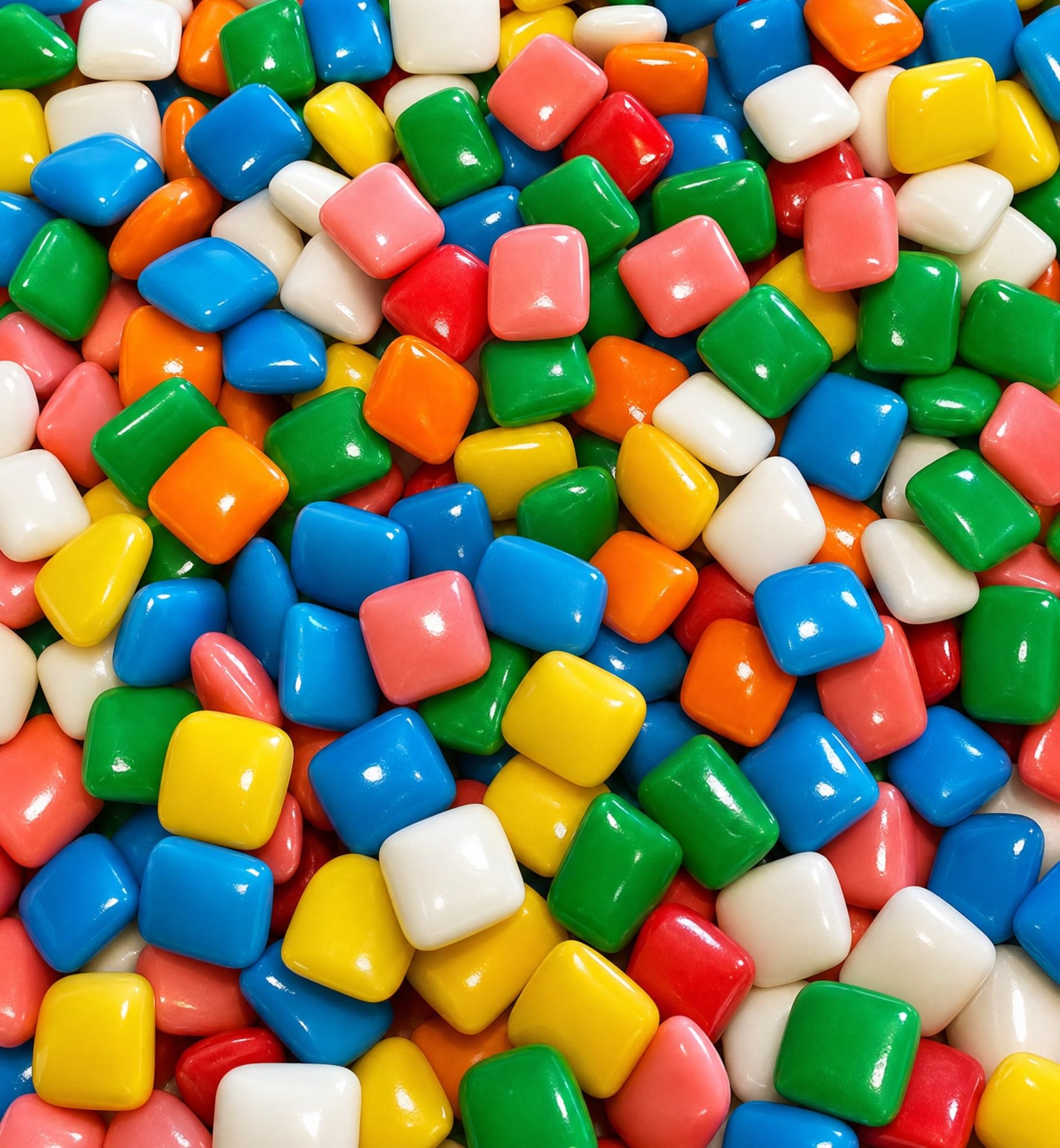Mini Chiclet Gum - 2 lbs of Fresh Delicious Fruit Flavored Square Tab Crunchy Shell Chewing Gum