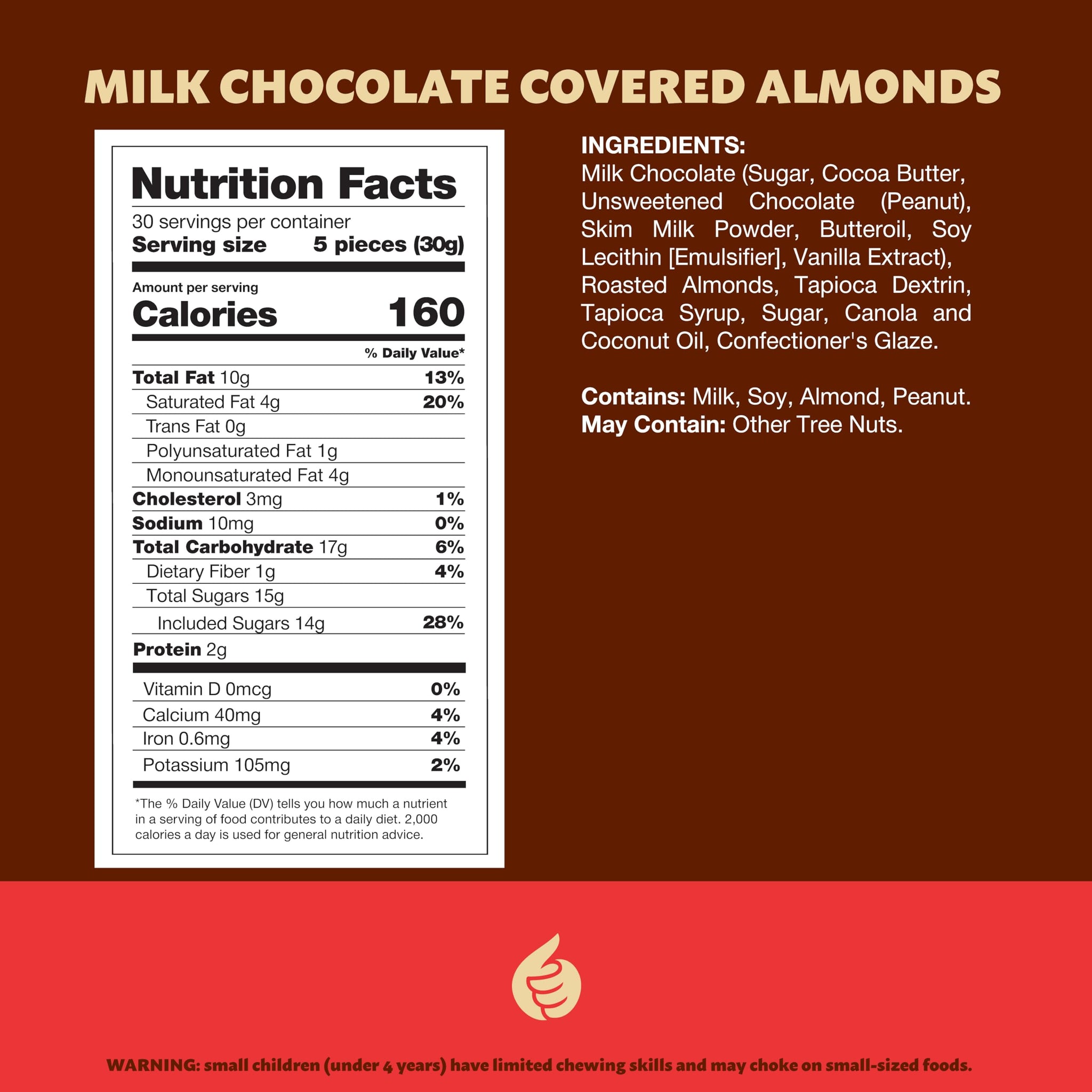 Milk Chocolate Covered Almonds 2-Pound Bag | Classic Chocolate Covered Nuts | Coated Roasted Almonds for Buffets, Party Favors, Gifting, Corporate