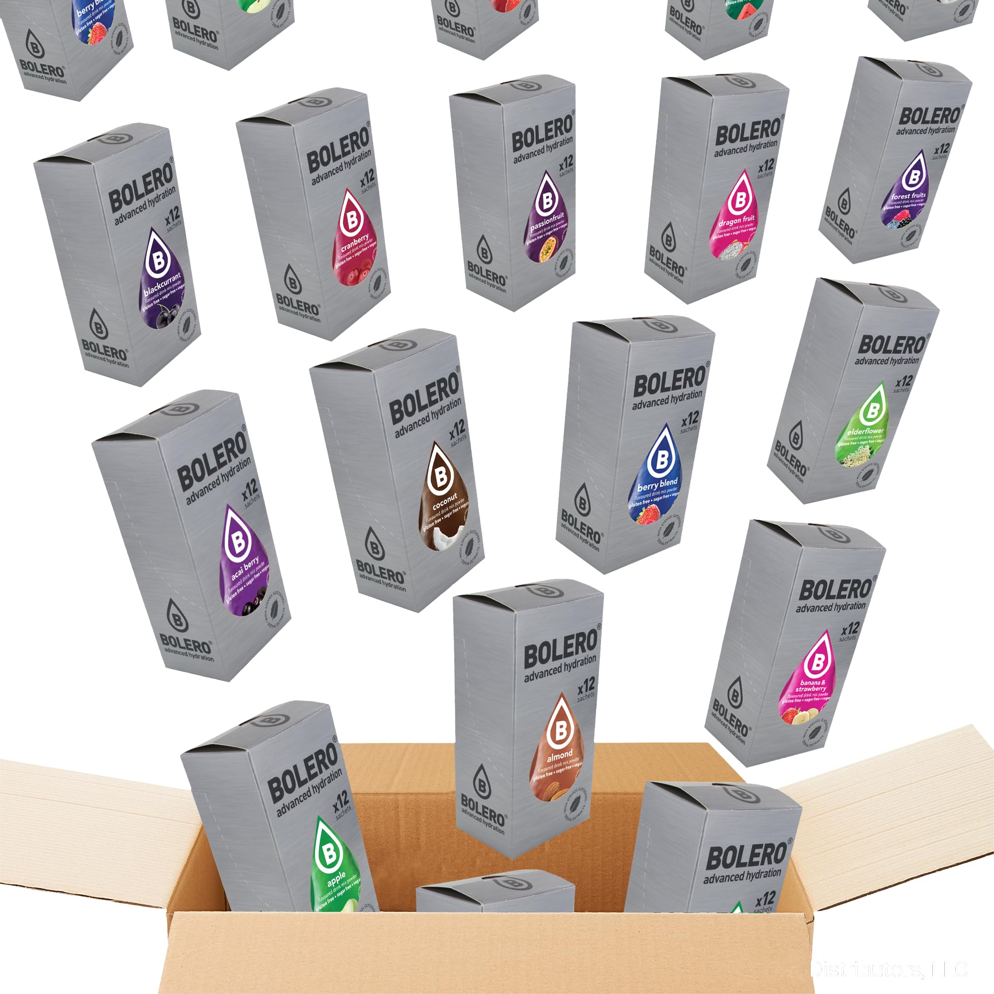 Bolero- Sugar Free Drink Mix Packets Variety Fruit Flavors | Powdered Flavored Water Packets | 96 Singles On The Go Packets