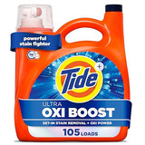 Tide Ultra Oxi Boost Liquid Laundry Detergent, 148 fl oz, 105 Loads, Advanced Stain Remover with Extra Oxi Power