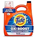 Tide Ultra Oxi Boost Liquid Laundry Detergent, 148 fl oz, 105 Loads, Advanced Stain Remover with Extra Oxi Power