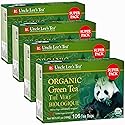 Uncle Lee's Organic Green Tea Bags 4-Pack, 106-Count Super Packs - Bright & Refreshing, Lightly Caffeinated Bulk Tea for Home, Office, Camping