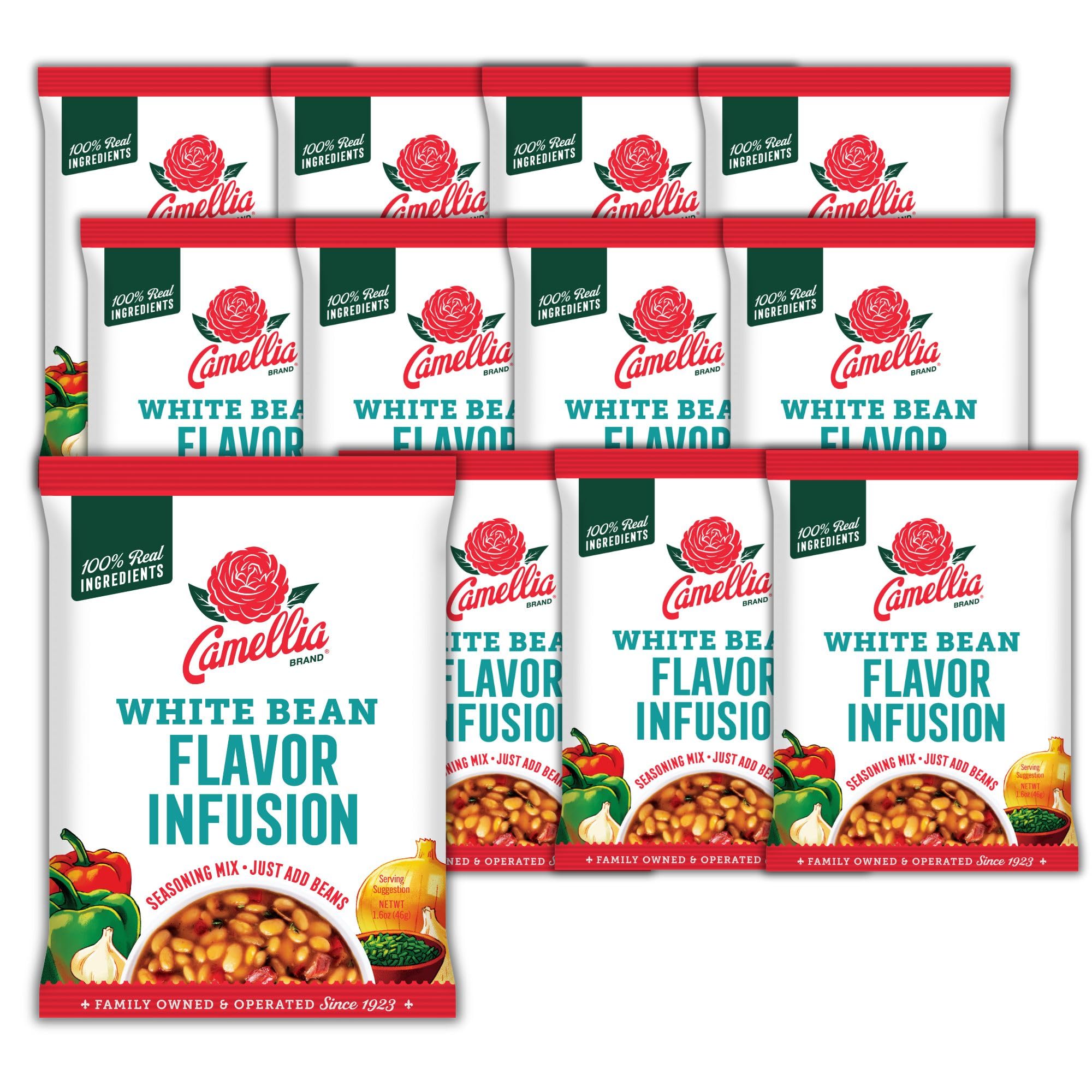 Camellia White Bean Flavor Infusion Seasoning - Authentic Cajun & Creole Spice Blend for White Beans and Rice, Gumbo, Chili, and Southern Cooking