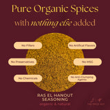The Spice Hut Organic Ras el Hanout Seasoning, Authentic North African Spice Blend, with Salt 4 Ounce