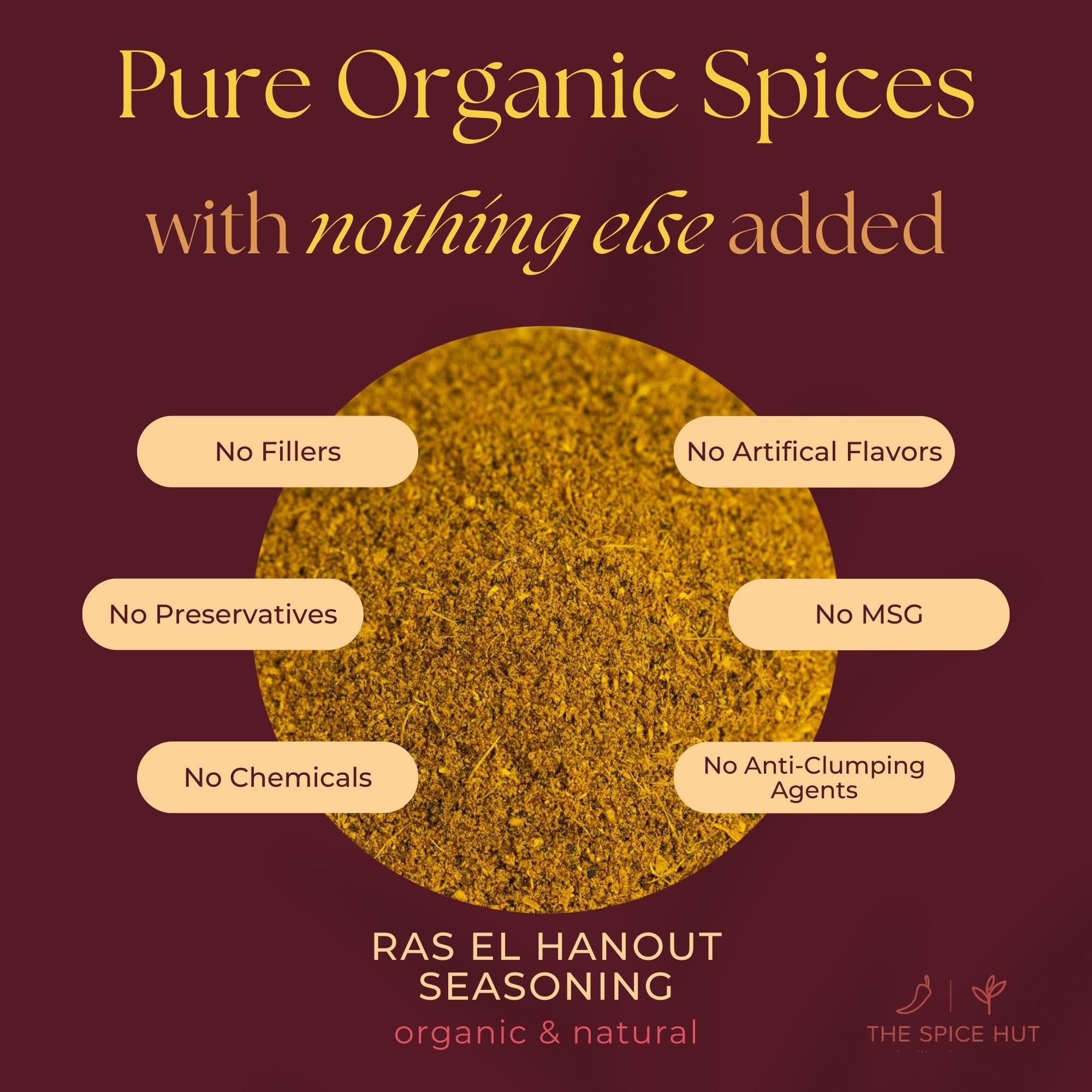 The Spice Hut Organic Ras el Hanout Seasoning, Authentic North African Spice Blend, with Salt 4 Ounce