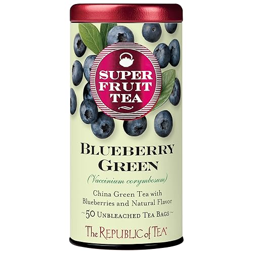 The Republic of Tea Blueberry Green Superfruit Tea, 50 Tea Bag Tin