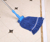 Cotton Yarn Mop Set Commercial-Grade Heavy Duty String Mop 24 oz Head with Stainless Steel Extension Handle(Blue)