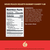 Peach Hearts Gummy Candy | 1-Pound Bag | Sweet and Sour Dye Free Candy Hearts | Soft Peach Gummies for Gifting, Buffets, Party Favors and Dessert