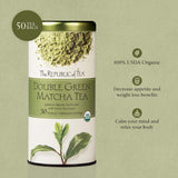 The Republic of Tea 100% Organic Double Green Matcha Tea Bags (40051) - Green Tea and Organic Stone-Ground Japanese Tencha Leaves - Matcha Tea Powder
