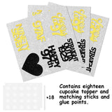 18pcs Black Gold Glitter Dessert Cupcake Pick for Straight Outta 1929 Cheer to 97 Years Old Theme Decor Supplies Happy 97th Birthday Party Decoration